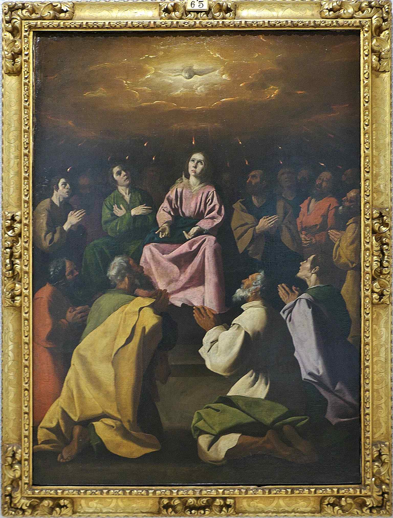 Zurbarán’s Pentecost, notable because it came from the Consulado de Cargadores a Indias rather than the Cartuja series.