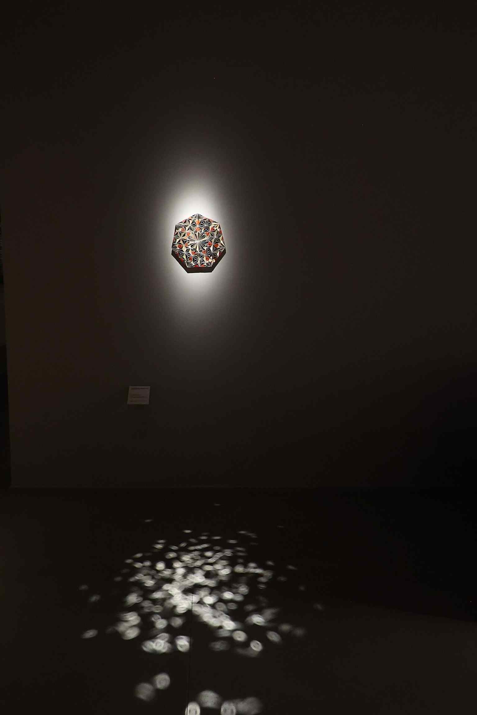 The MAR’s mosaic rooms with dramatic lighting — a fitting setting for the museum’s modern and contemporary mosaic collection.