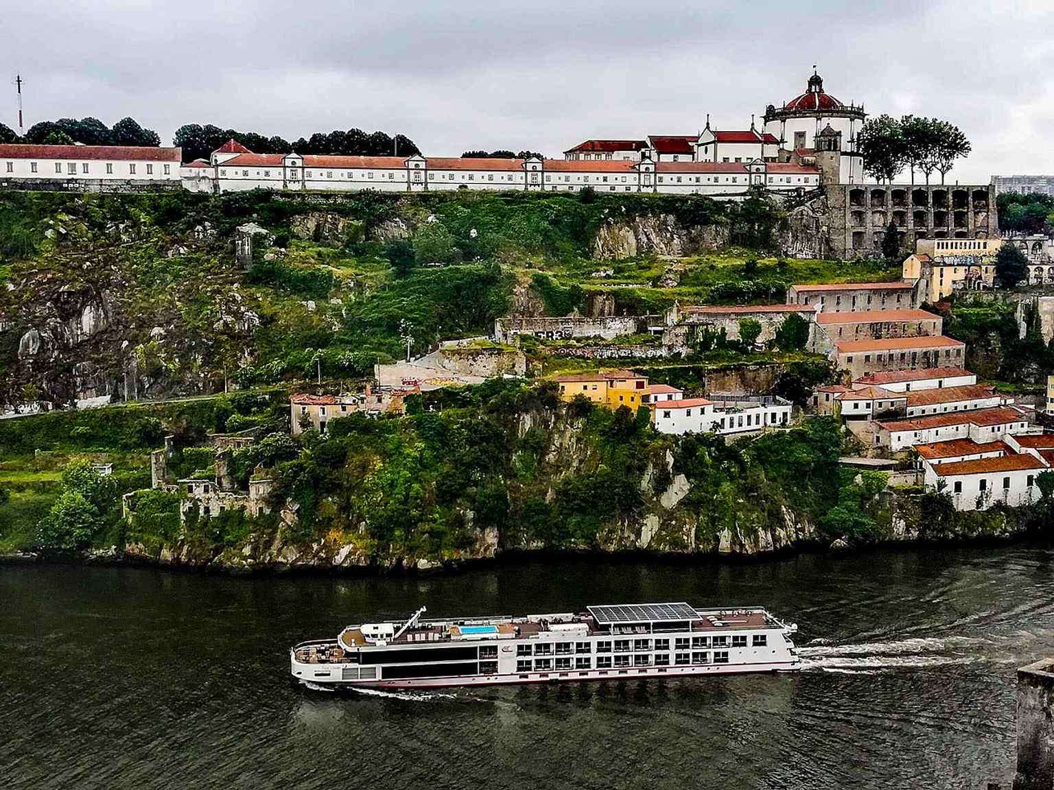 The monastery’s profile against the landscape, showing the hilltop position that made it both a landmark and a fortress.
