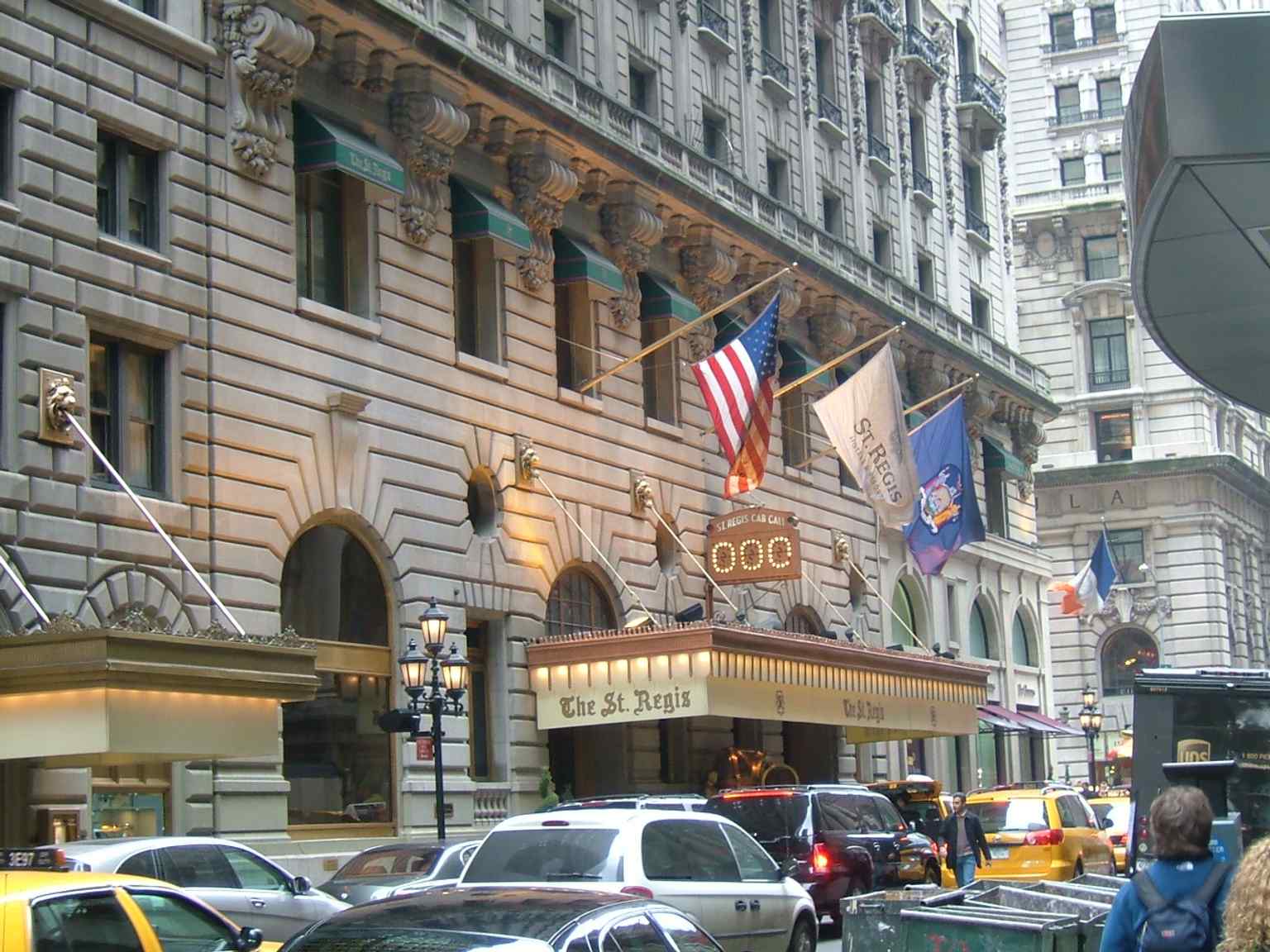 A clear modern exterior view of the St. Regis New York, useful for showing the landmark as it appears today.