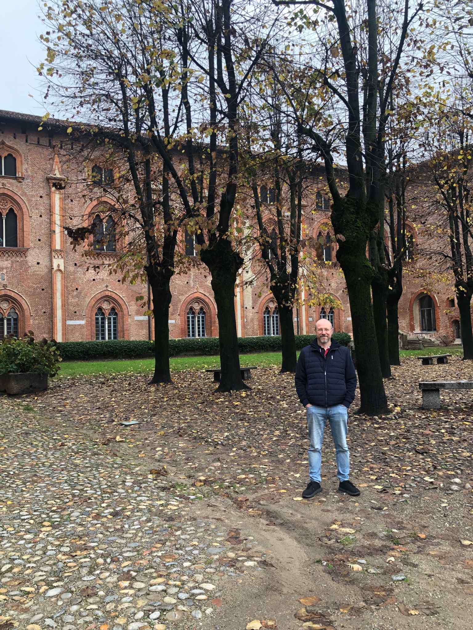 The castle was envisioned as an elliptical arrangement of buildings, including the main Ducal Palace, Loggia delle Dame, Falconiera, and Scuderie.