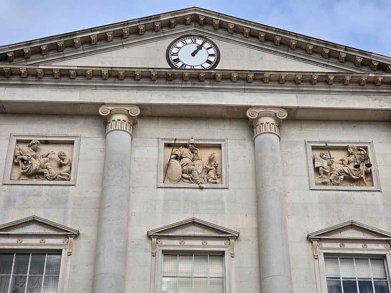 A modern view of Shire Hall’s classical façade, where Chelmsford’s county justice was once proclaimed from the steps and county meetings were held.