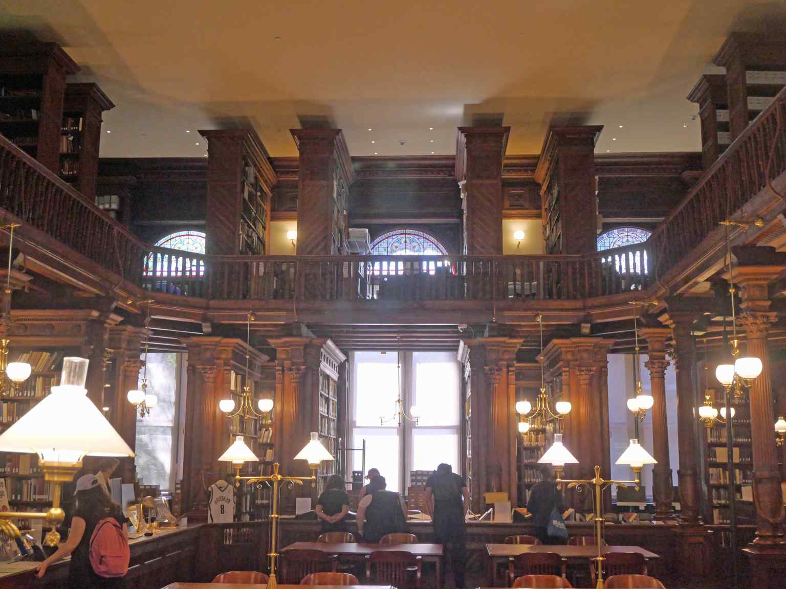 Step inside the Othmer Library, described as one of New York's great 19th-century interiors, which houses extensive collections including historic maps and family histories.