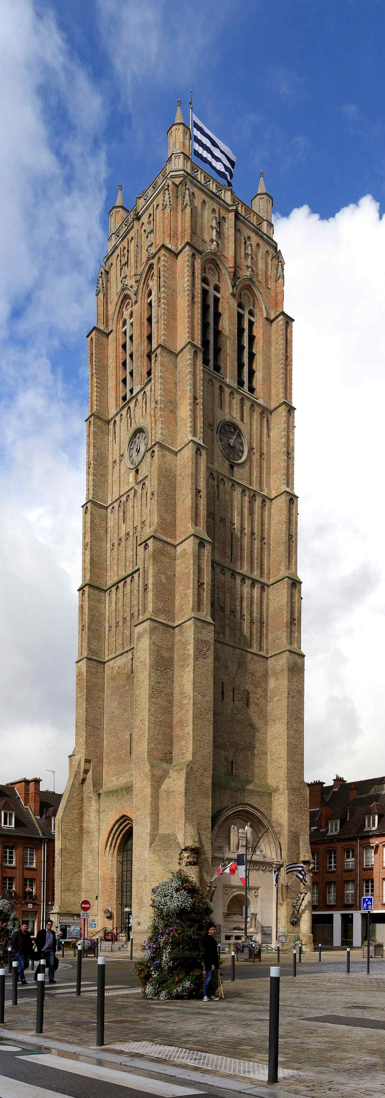 The Belfry of Saint-Éloi, the surviving tower of the original church, later separated from the church and now part of the Belfries of Belgium and France UNESCO group.