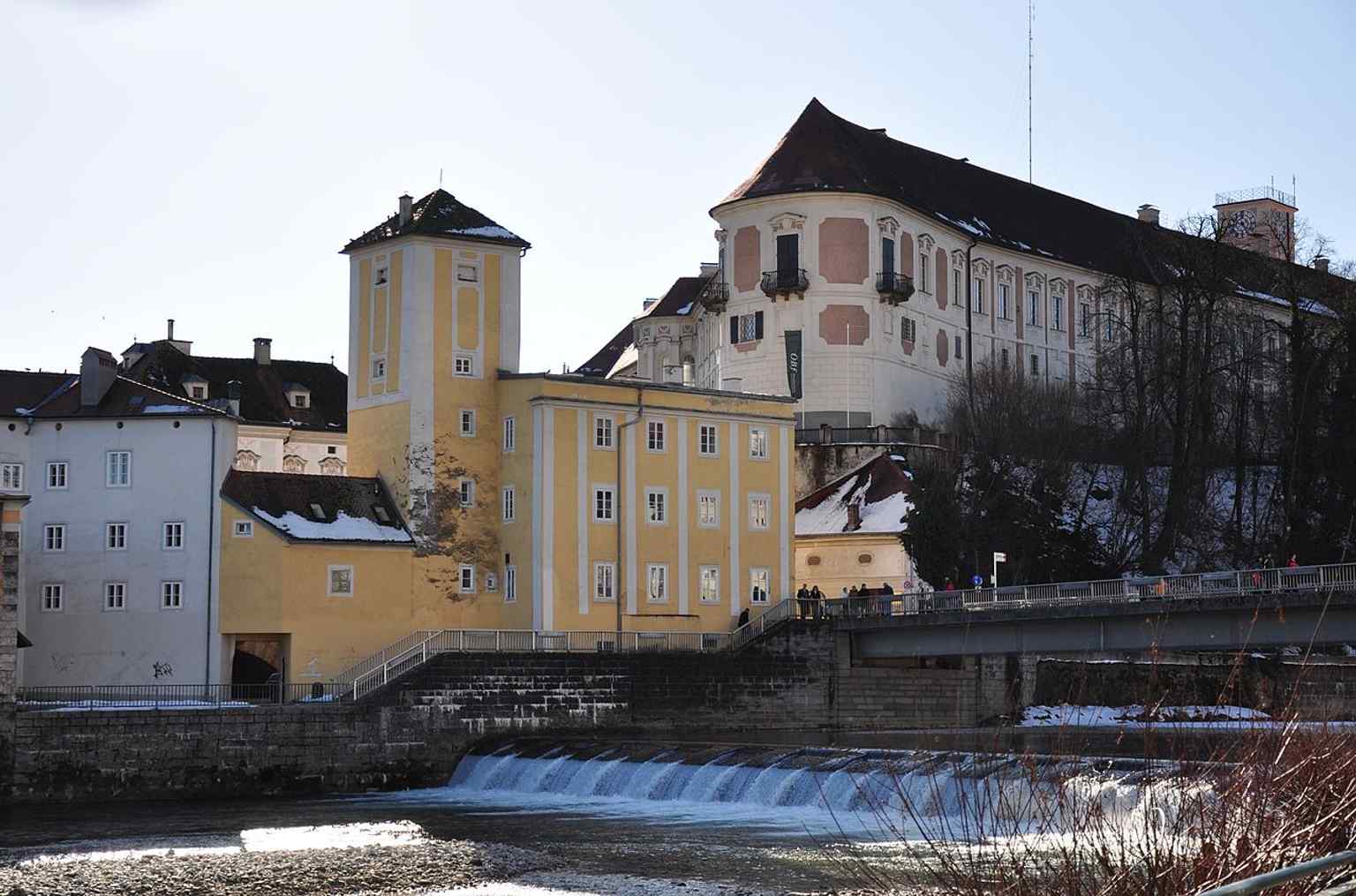 The Water Tower from Ortskai, illustrating how the tower stood by the river and supplied water to the town square fountains.