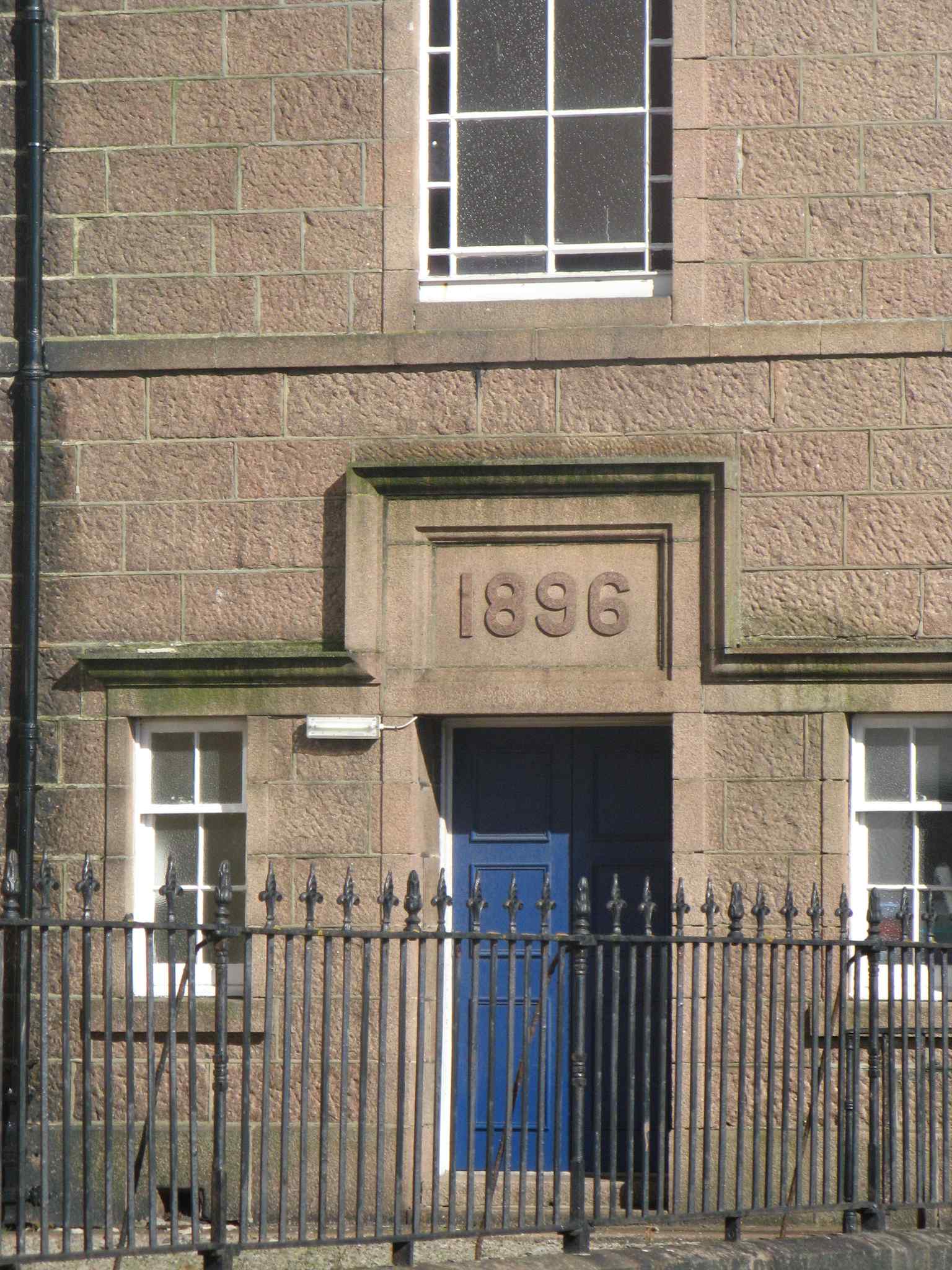 This view shows the doorway of the Old Parish Church, a Category A listed building located on Maiden Street in Peterhead.