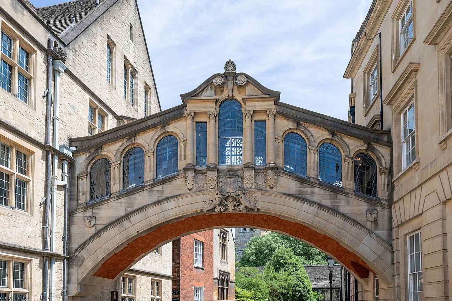 A modern record-style image of the listed bridge, useful for documenting its protected status as a historic Oxford building.