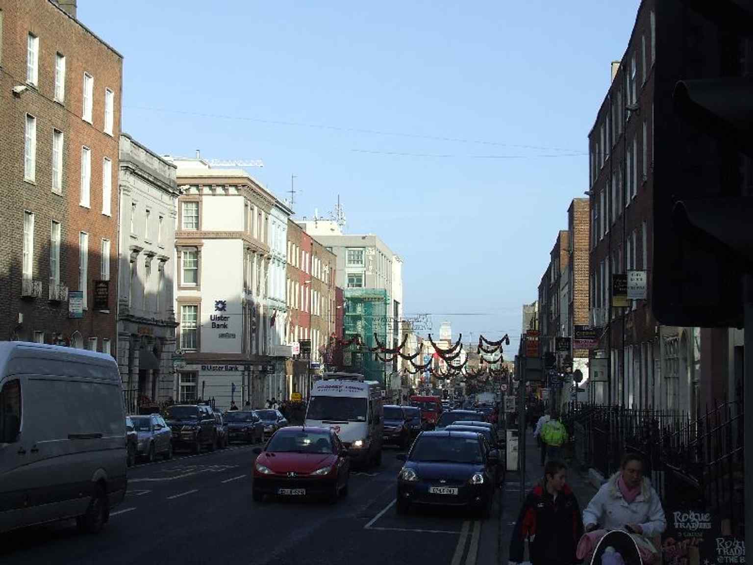 A modern view of O'Connell Street, Limerick’s main thoroughfare, showing the Georgian-era city centre street that was later renamed for Daniel O’Connell.