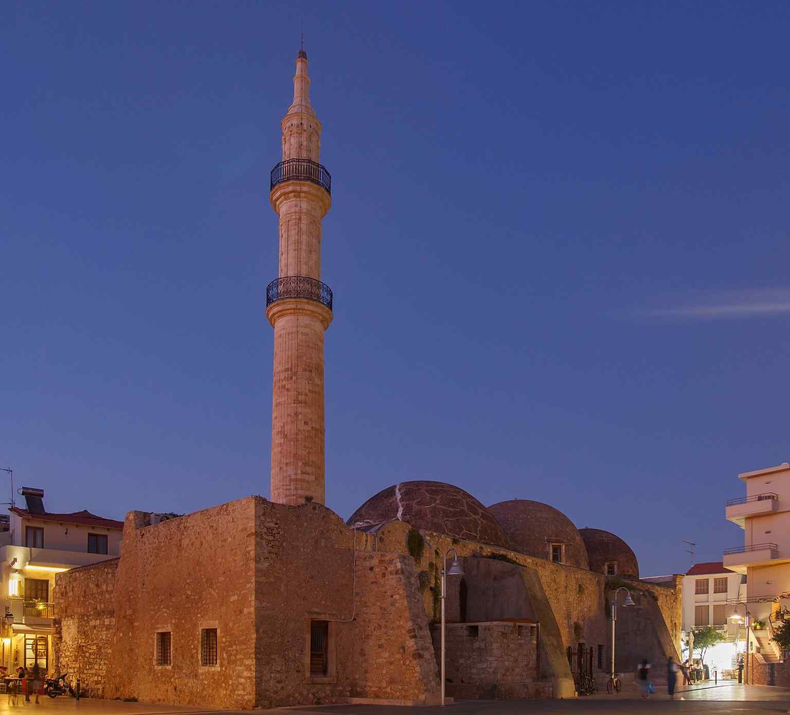 A broader perspective of the mosque's exterior, showcasing its rectangular form and the historic architecture from the Ottoman era.