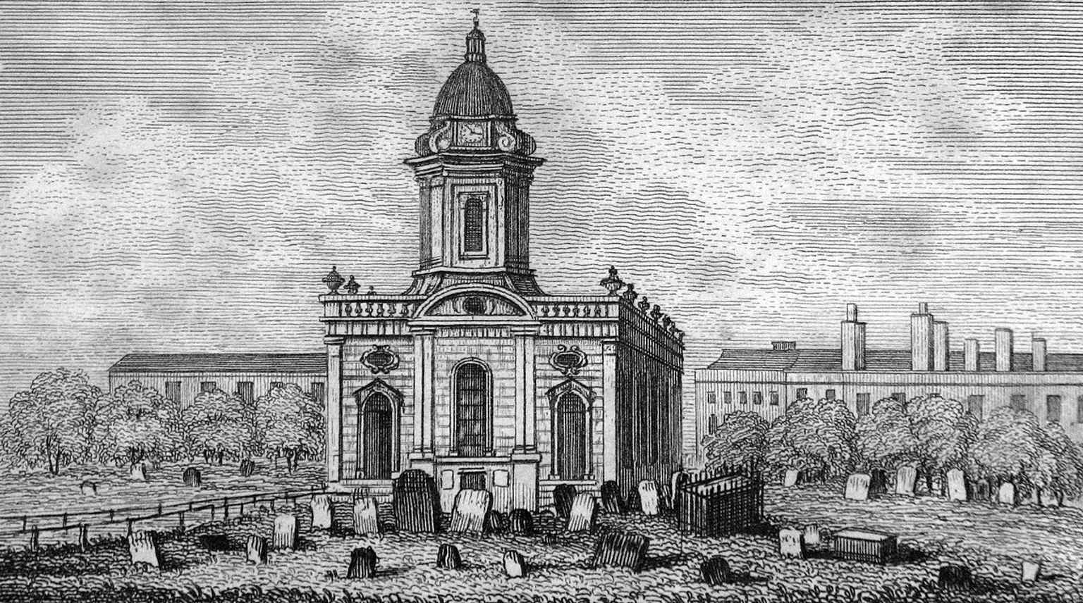 A 19th-century engraving of St Philip’s Church, useful for showing how the building was depicted long before it became the Cathedral of Birmingham.