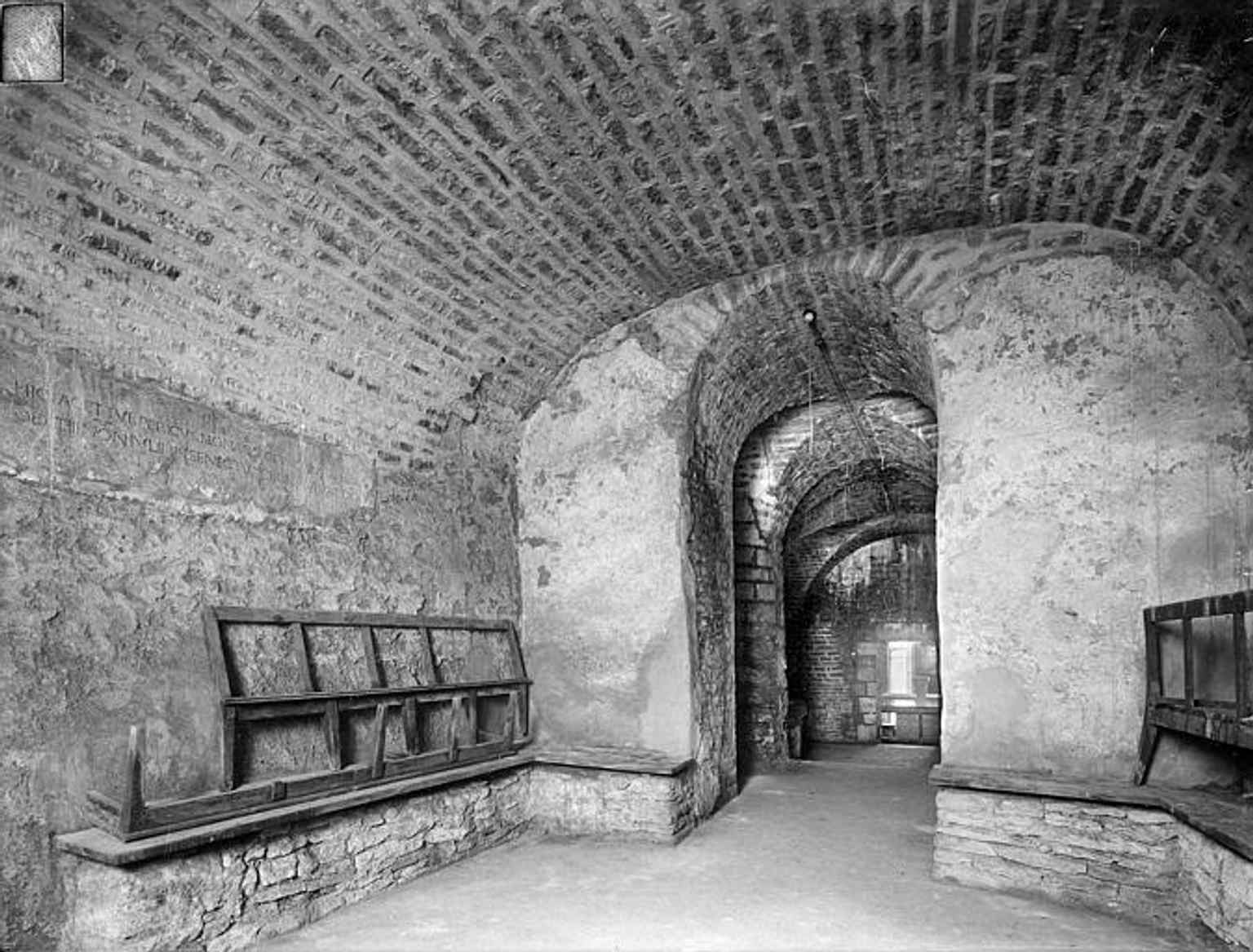 The eastern chapel within the crypt, a specific area that was part of the original three-level rotonda complex, with the lowest level dedicated to John the Baptist.