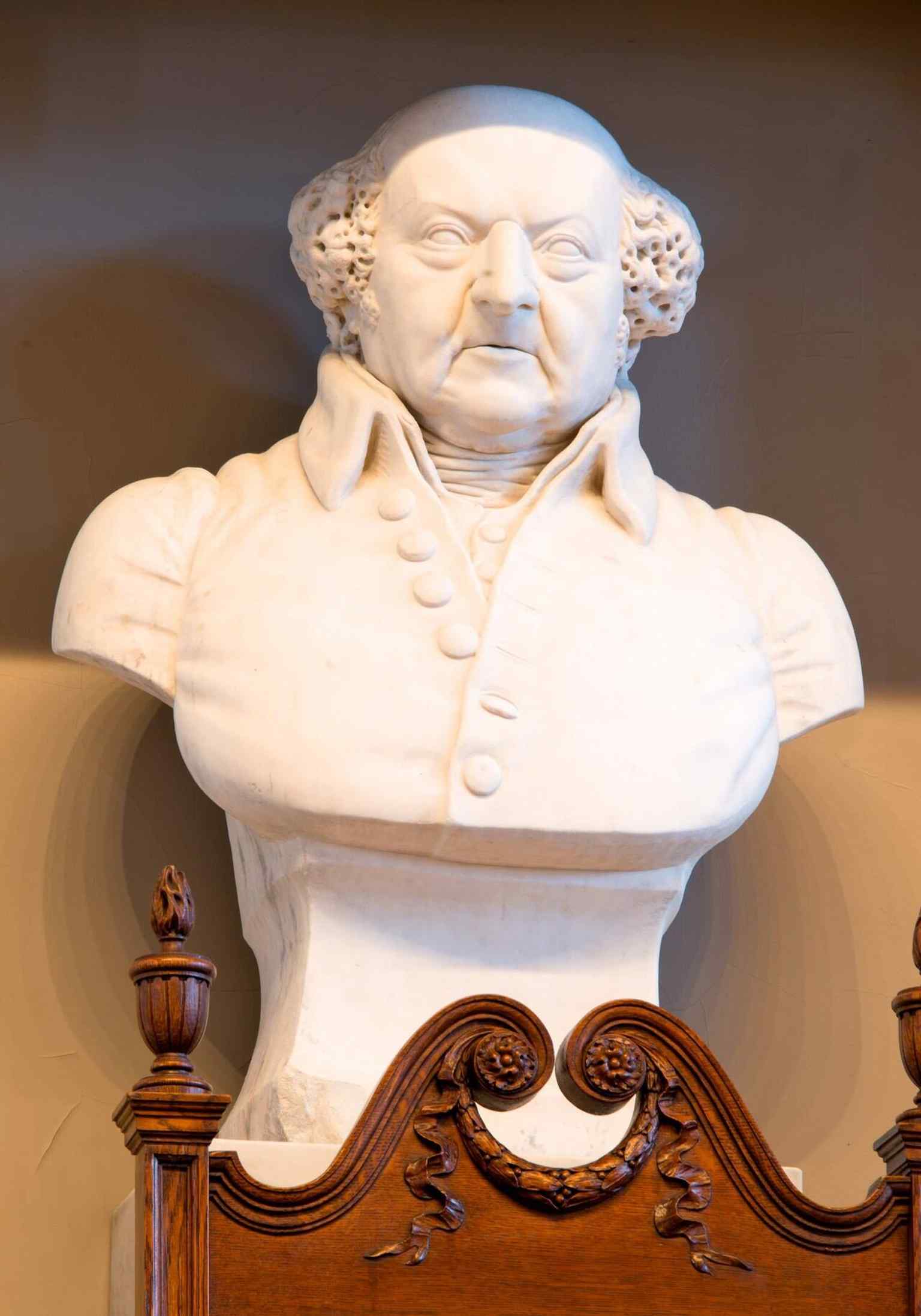 The Samuel Adams bust outside Faneuil Hall, echoing the site’s role as a center of patriotic debate before the Revolution.