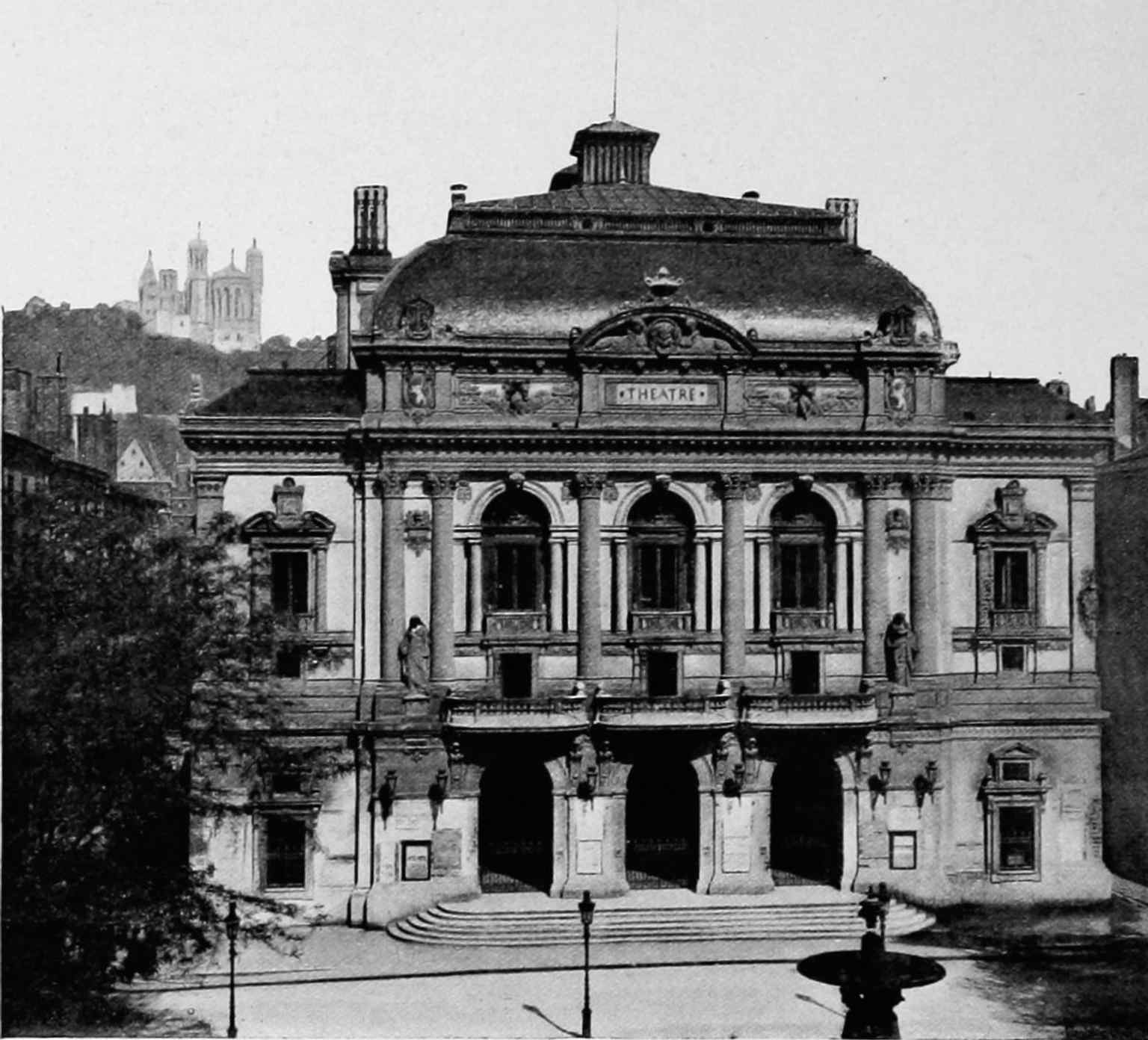 An early-20th-century illustration of the theatre, useful for showing its long civic presence in Lyon.
