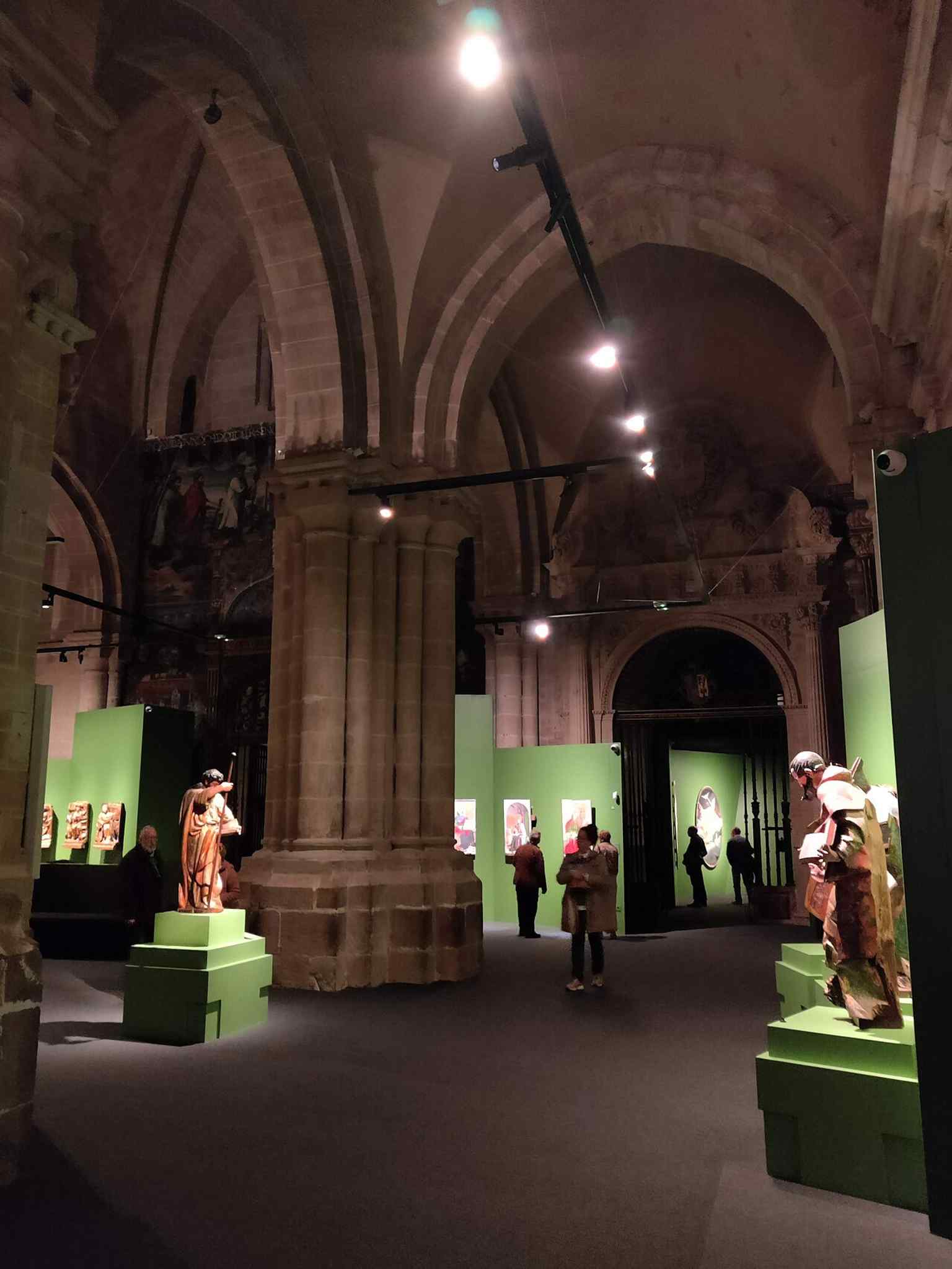 A contemporary view inside the cathedral, showing that this is still a living ceremonial space, not just a historic monument.