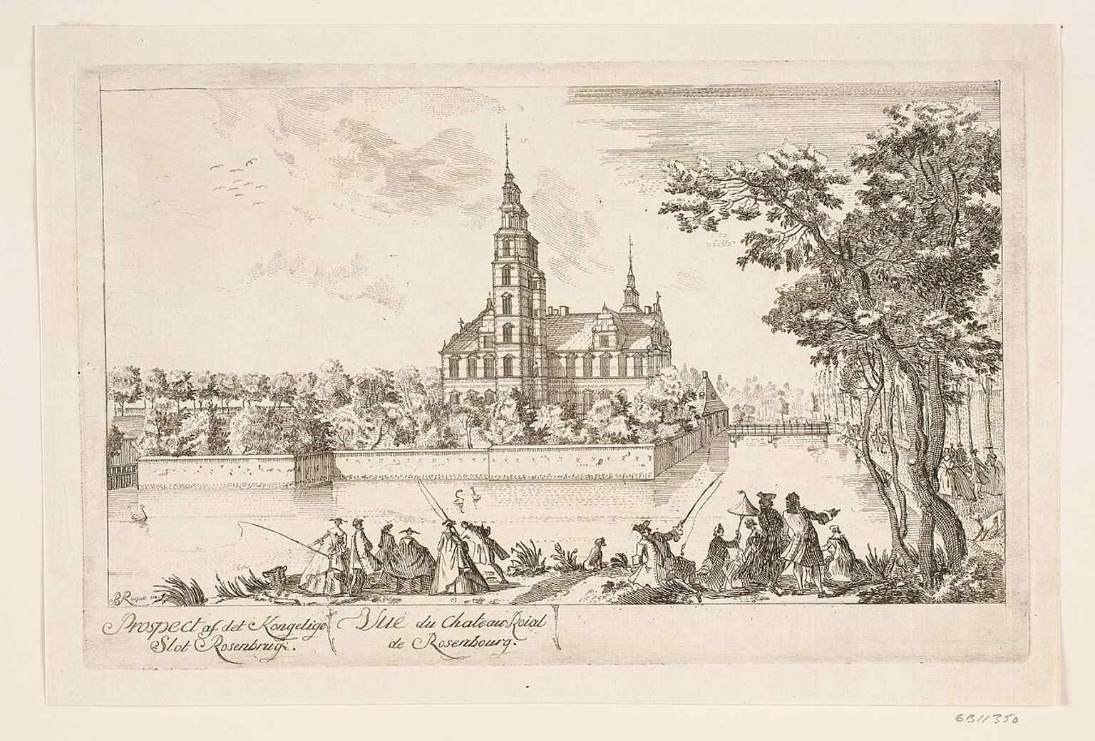 An 18th-century artwork of Rosenborg Castle, which stopped being a primary royal residence around 1710, later transforming into a museum for royal collections.