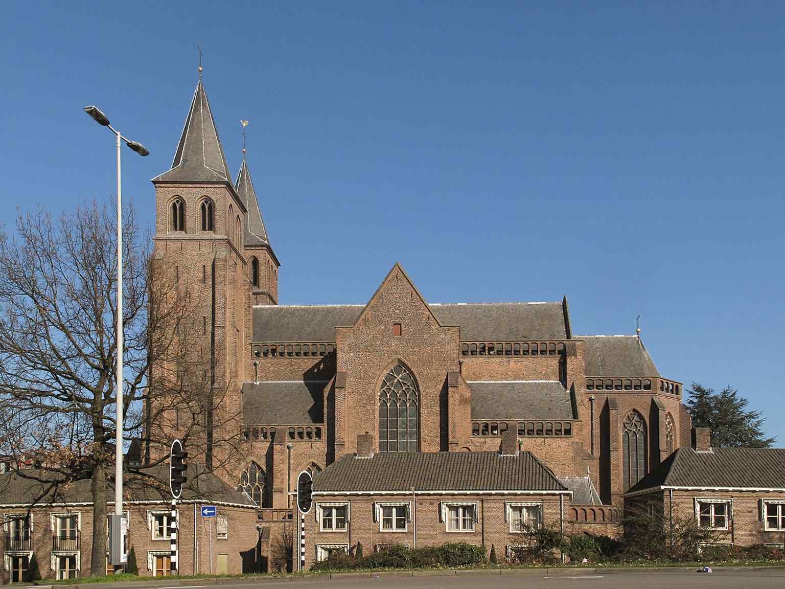A clear modern exterior view of St. Walburga’s Church, useful for introducing the building before its transformation into new uses.
