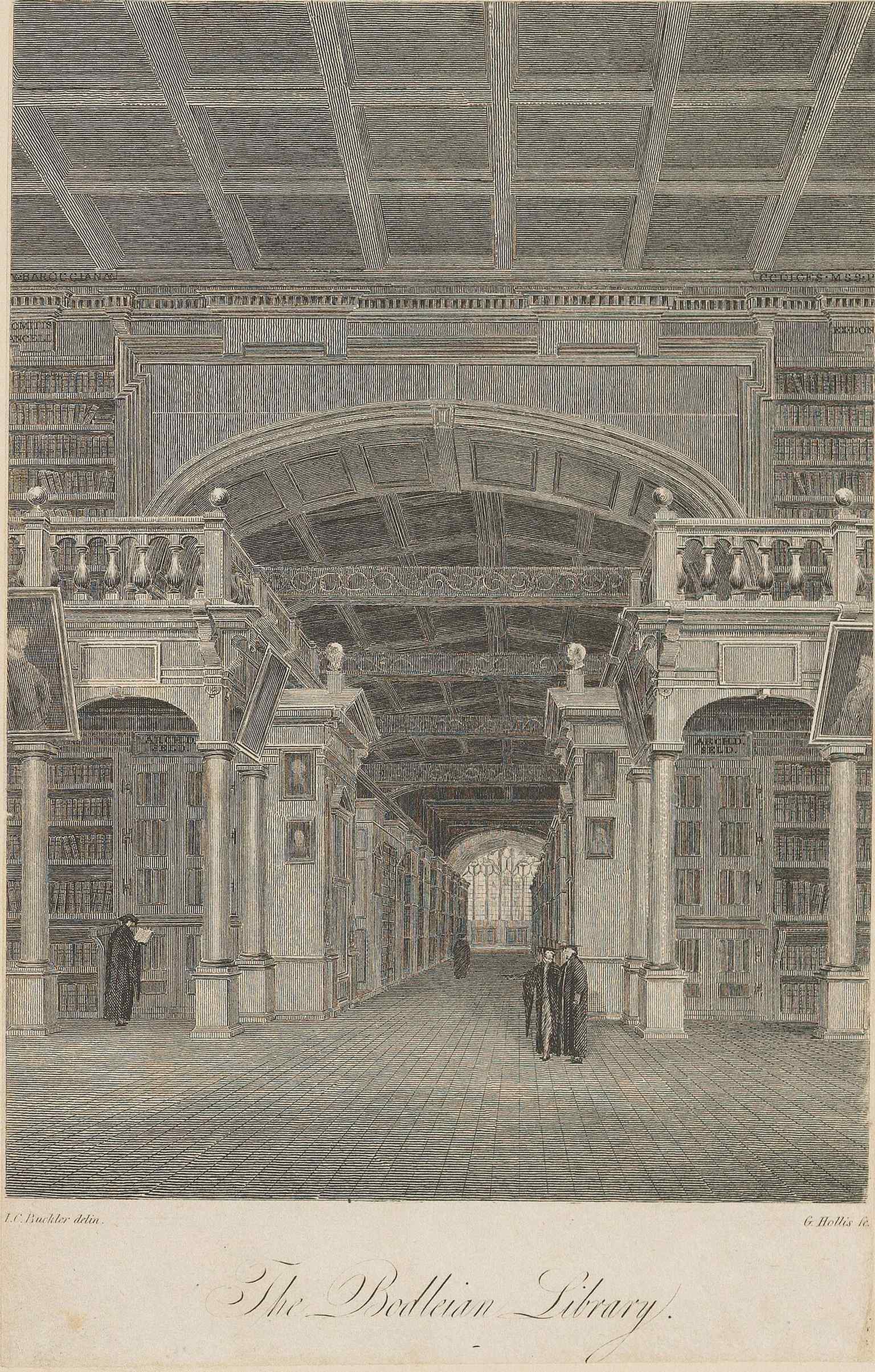 An old engraving of the Bodleian, showing how the library’s grand image was celebrated long before modern photography.