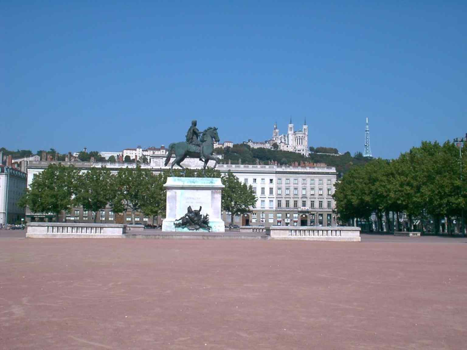 An older image of the Louis XIV statue, useful for showing the monument long before today’s restored square.