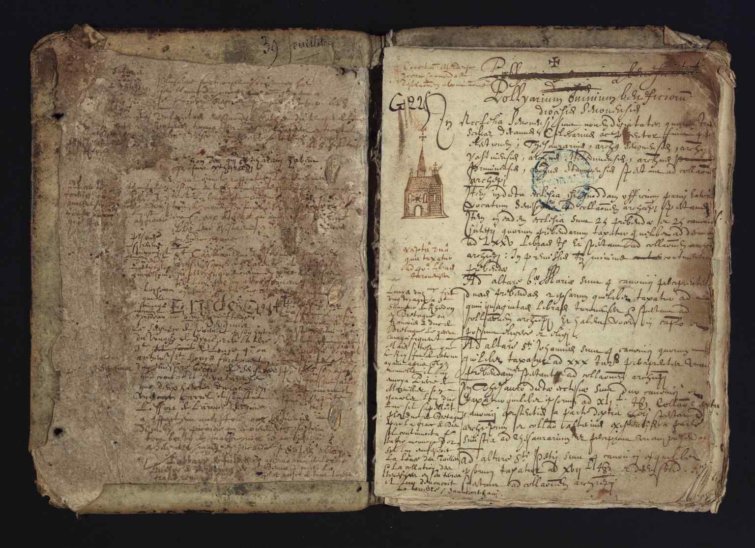 A 16th-century 'Pouille' from the Diocese of Sens, an example of the invaluable ecclesiastical archives meticulously inventoried by the institution's first director, Mathieu-Maximilien Quantin.