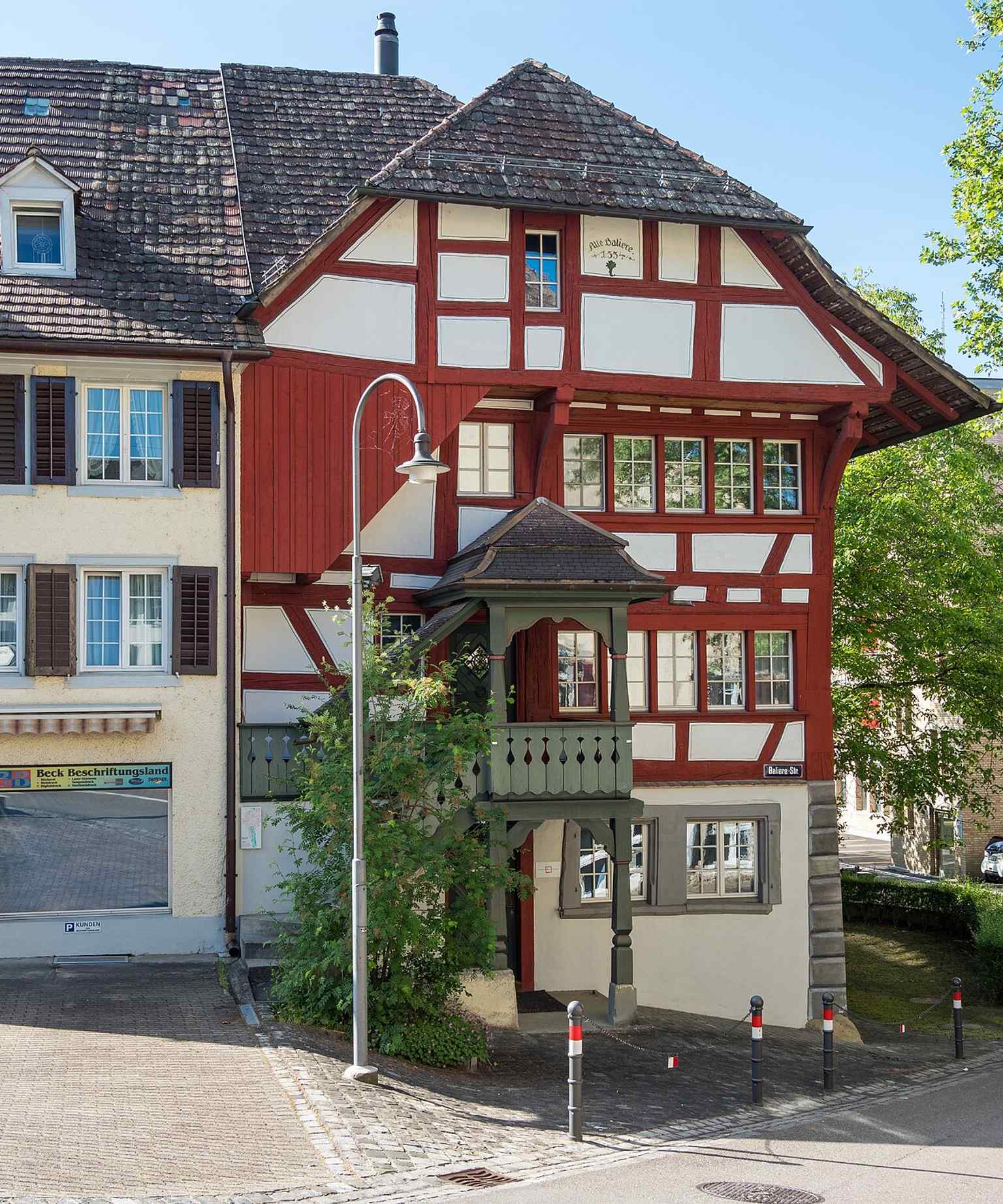 The old Baliere house in Frauenfeld, a protected 16th-century timber building that began as Hans Hoffmann’s workshop and residence.