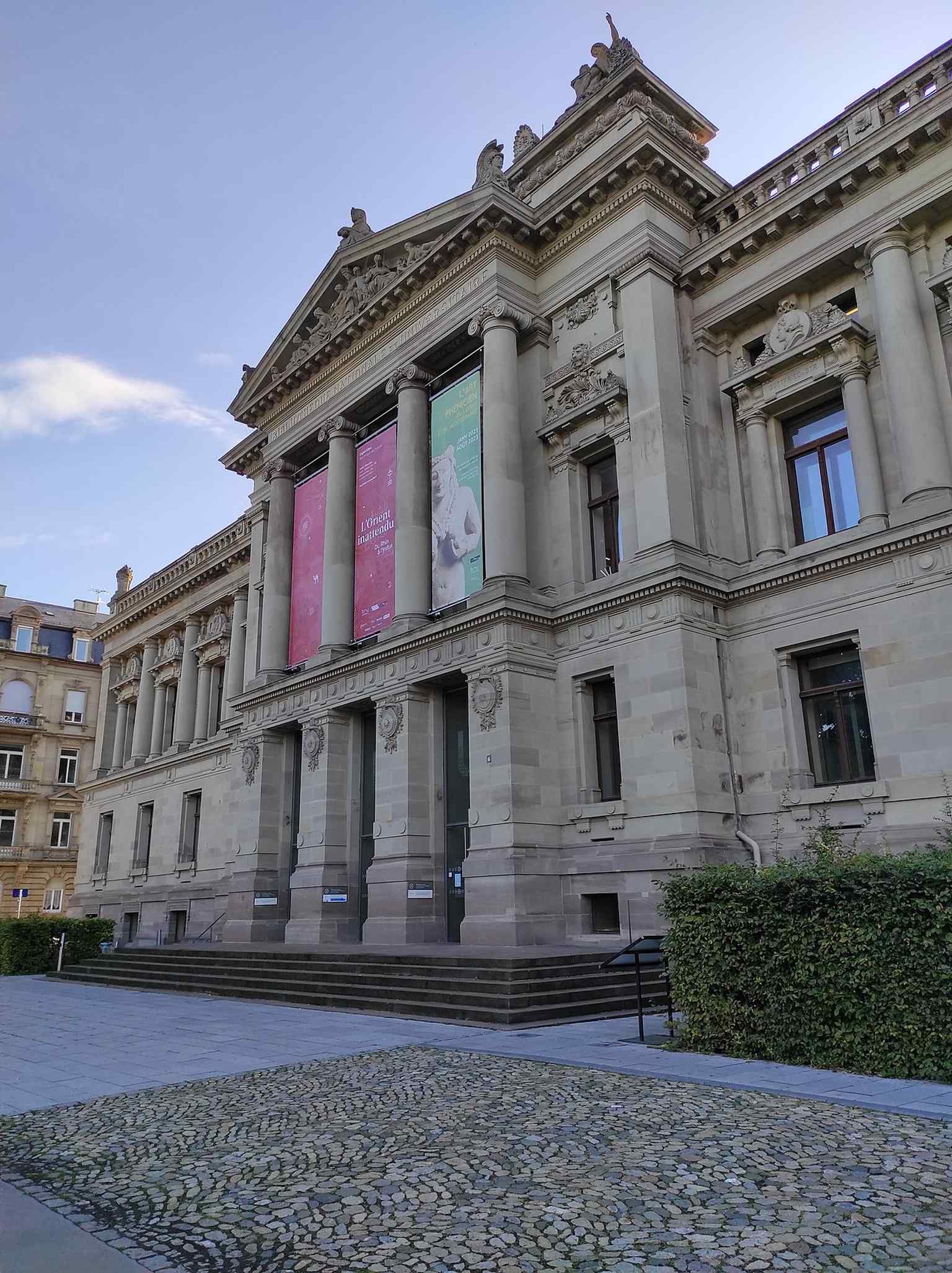 The grand neo-Renaissance facade of the former Imperial University Library, now the BNU — the monument that was rebuilt from the ashes of Strasbourg’s lost libraries.