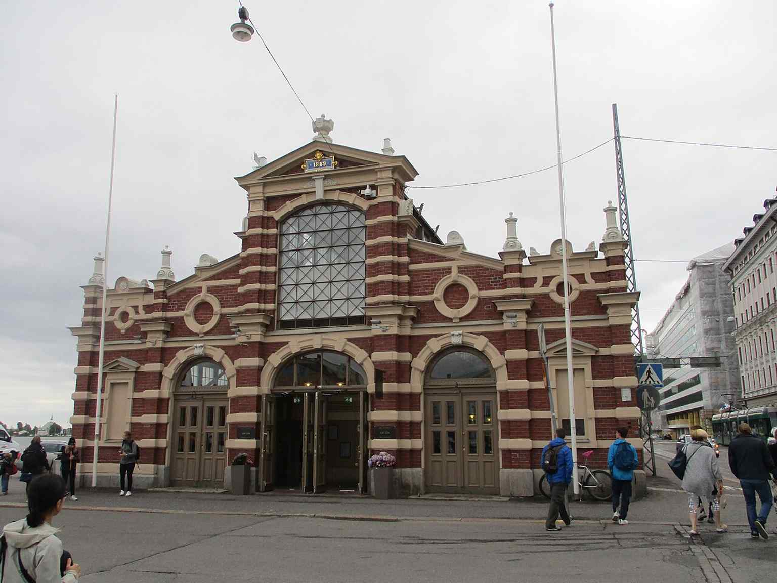 A clean exterior view of the Old Market Hall, the landmark that opened in 1889 after construction began the year before.