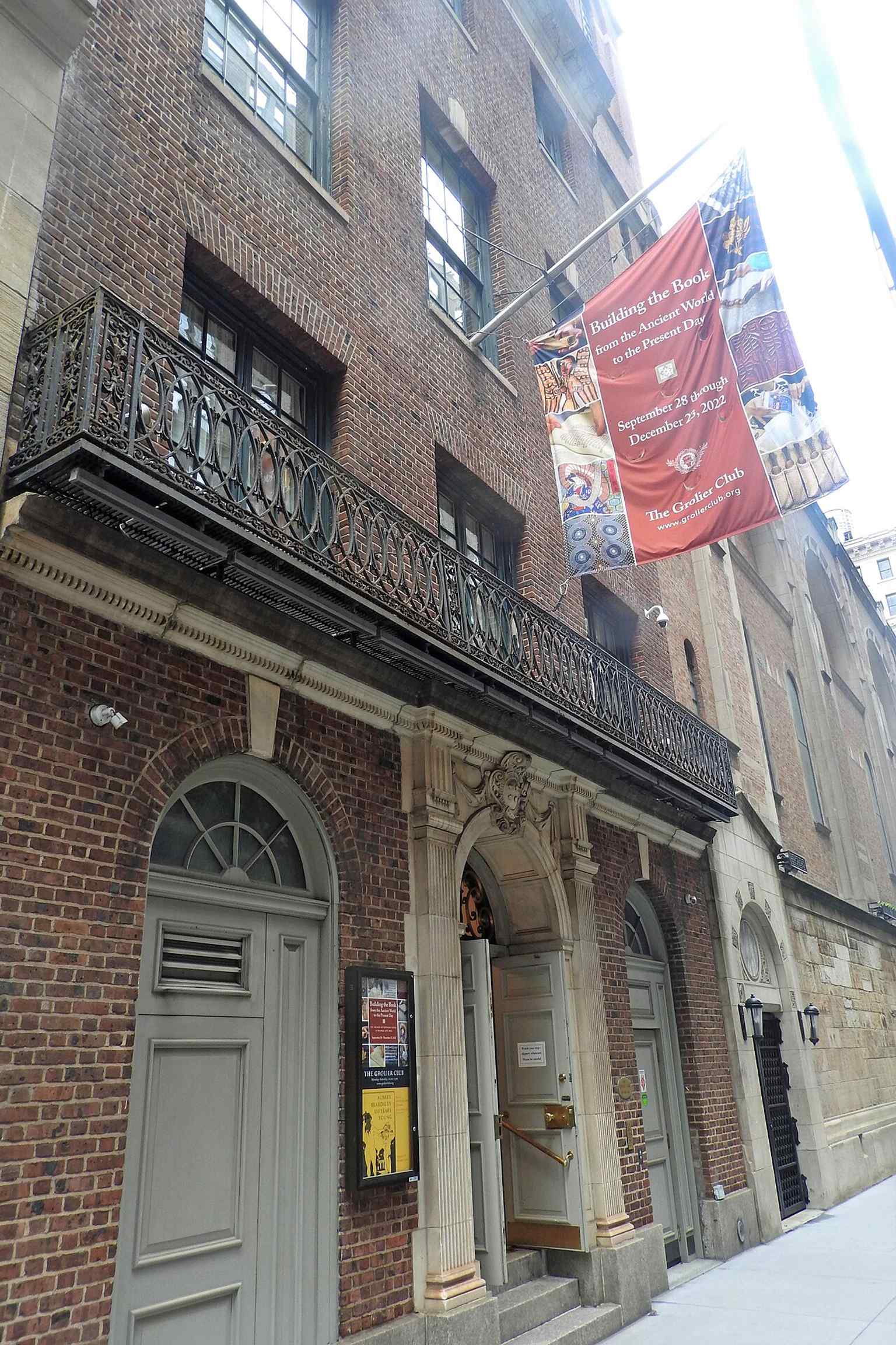 The Upper East Side facade of the Grolier Club, the current home of North America’s oldest bibliophilic club.