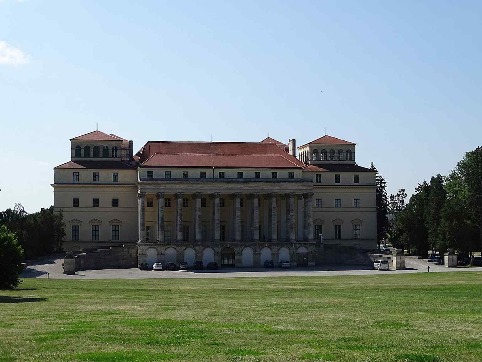 The park side of the palace, reflecting Moreau’s idea that the grand representative entrance should face the garden.