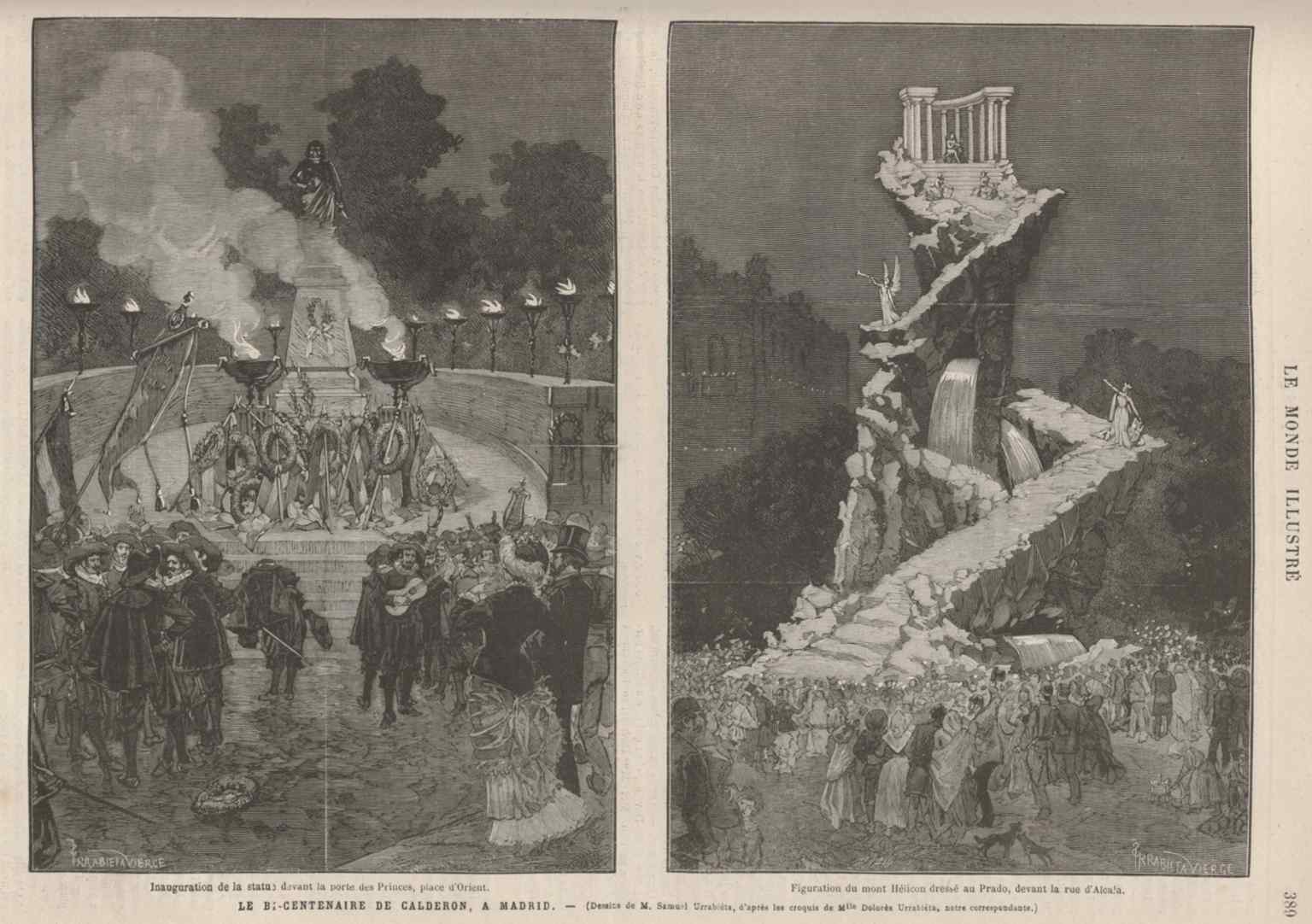 A period illustration of the statue inauguration, reflecting the square’s long tradition of royal sculpture and public ceremony.