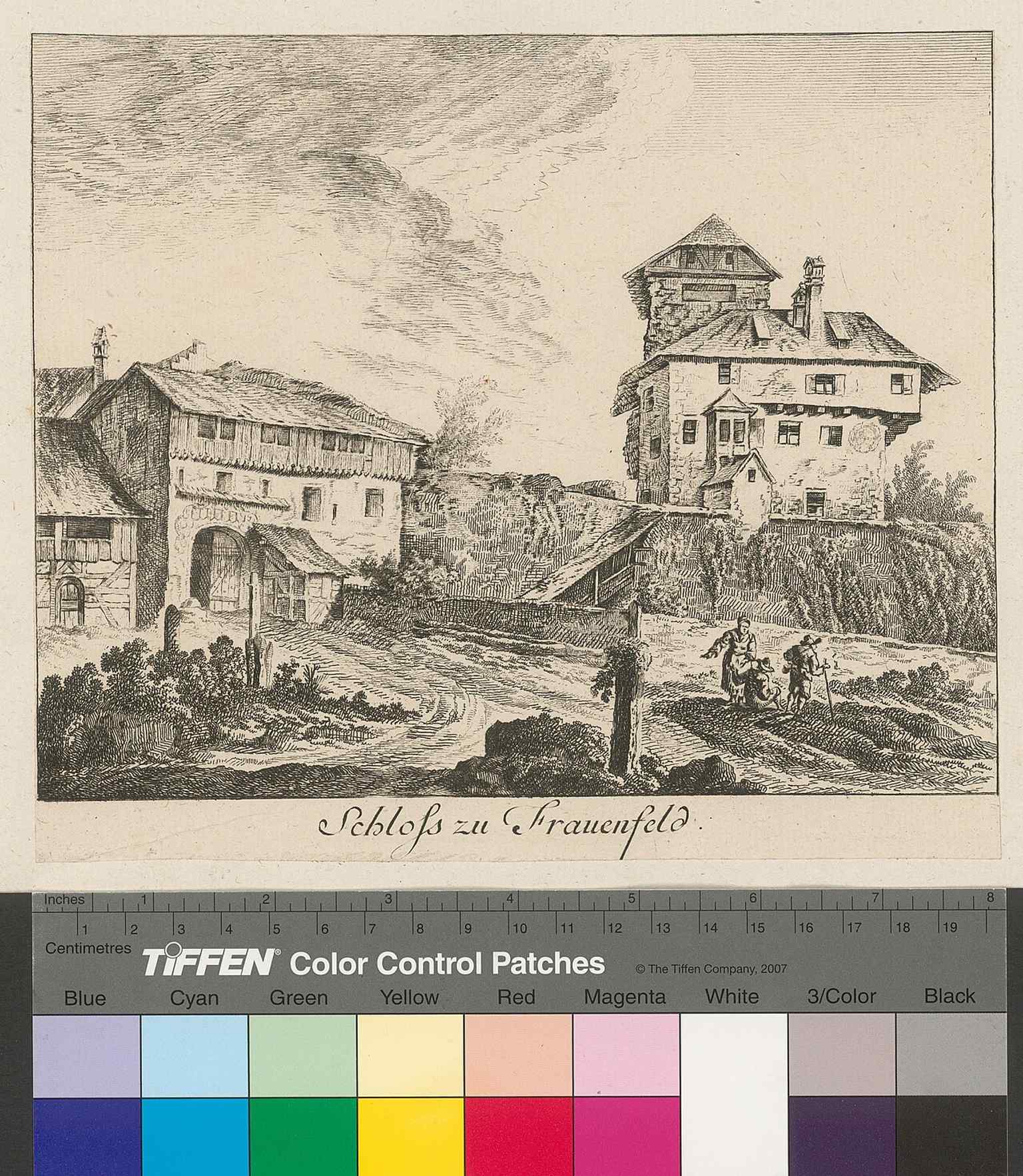 Another early view of Frauenfeld Castle, ideal for illustrating how the medieval complex was remembered before modern restoration.