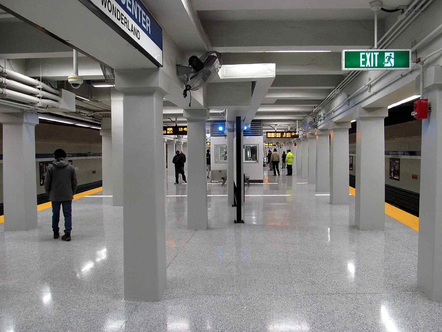 The Blue Line platform on reopening day in March 2016, when Government Center returned as a fully accessible station after two years of construction.